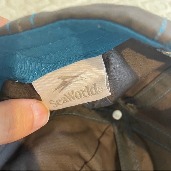 NWT Seaworld Gray Dolphin Cap Toddler Hat Blue Embroidered Summer Travel Ocean - Picture 6 of 7